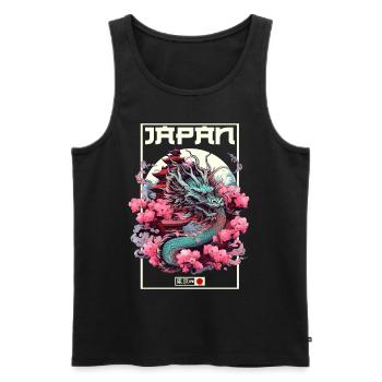 Tokyo Asie 80s Dragon Dragon Rétro Japonais - Débardeur bio Premium Homme - noir - Devant - Michal (187cm)