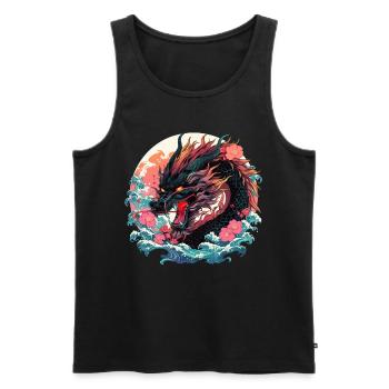 Tokyo Asie 80s Dragon Dragon Rétro Japonais - Débardeur bio Premium Homme - noir - Devant - Michal (187cm)