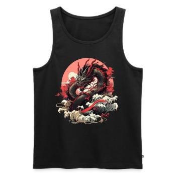 Tokyo Asie 80s Dragon Dragon Rétro Japonais - Débardeur bio Premium Homme - noir - Devant - Michal (187cm)