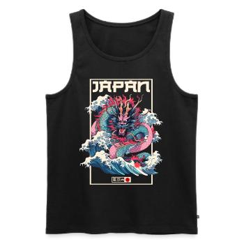 Tokio Asien 80er Japanischer Retro Drache Drachen - Männer Premium Bio Tank Top - Schwarz - Vorne - AI Model Male 178 light (178cm)