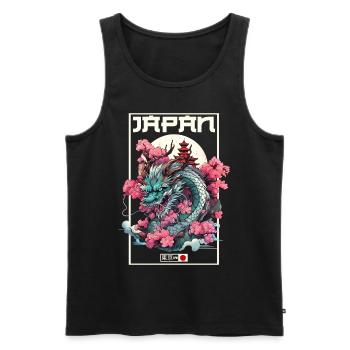 Tokyo Asie 80s Dragon Dragon Rétro Japonais - Débardeur bio Premium Homme - noir - Devant - Michal (187cm)
