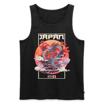 Tokyo Asie 80s Dragon Dragon Rétro Japonais - Débardeur bio Premium Homme - noir - Devant - Michal (187cm)