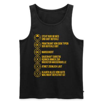 Löschgruppe Feuerwehr FFW Löschgruppen - Männer Premium Bio Tank Top - Schwarz - Vorne - Michal (187cm)