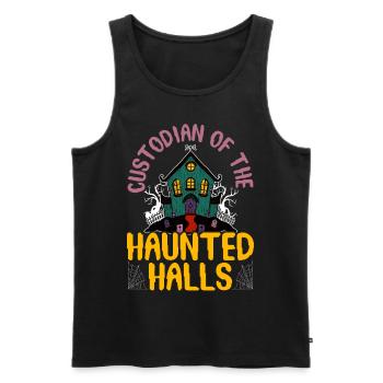 Caretaker of the Ghost Halls Caretaker Hallowee - Men's Premium Organic Tank Top - black - Front - AI Model Male 178 light (178cm)