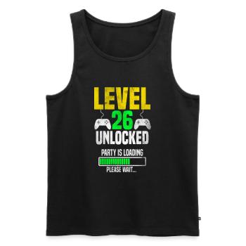 Level 26 unlocked – Party is loading - Men's Premium Organic Tank Top - black - Front - Michal (187cm)