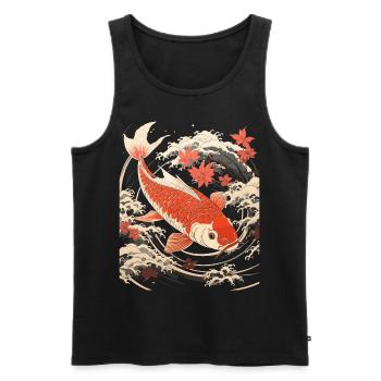 Traditional Japanese Koi Fish - Men's Premium Organic Tank Top - black - Front - AI Model Male 178 light (178cm)