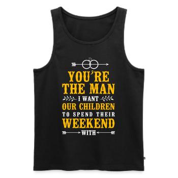 Happy Divorce Party You’re The Man - Débardeur bio Premium Homme - noir - Devant - Michal (187cm)