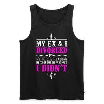 Bonne fête de divorce Mon ex et moi - Débardeur bio Premium Homme - noir - Devant - Michal (187cm)