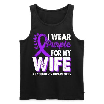 Wear purple to support the - Men's Premium Organic Tank Top - black - Front - Michal (187cm)