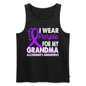 Wear purple for grandma support for the - Men's Premium Organic Tank Top - black - Front - Michal (187cm)