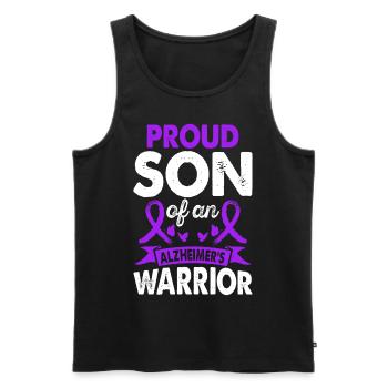 Son of Alzheimer's Warrior Awareness Month Lila - Men's Premium Organic Tank Top - black - Front - Michal (187cm)