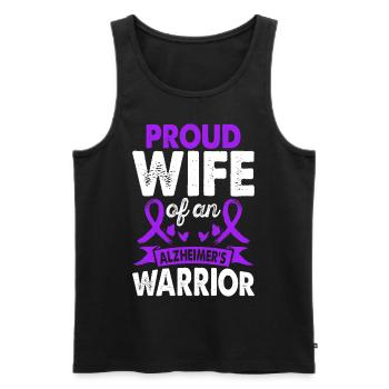 Wife of Alzheimer's Warrior Month Purple Band - Men's Premium Organic Tank Top - black - Front - Michal (187cm)