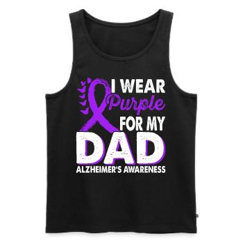 Portez du violet pour la sensibilisation à Papa Alzheimer - Débardeur bio Premium Homme - noir - Devant - Michal (187cm)