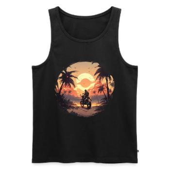 Motocross Dirtbike - Männer Premium Bio Tank Top - Schwarz - Vorne - AI Model Male 178 light (178cm)