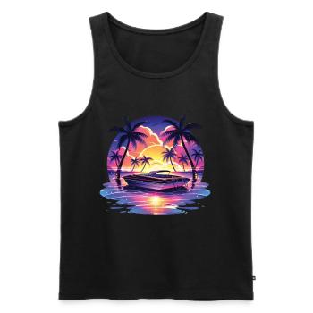 Boot - Männer Premium Bio Tank Top - Schwarz - Vorne - AI Model Male 178 light (178cm)