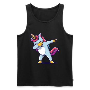 Dab Dabbing Licorne Dabbing Danse de la licorne - Débardeur bio Premium Homme - noir - Devant - AI Model Male 178 light (178cm)