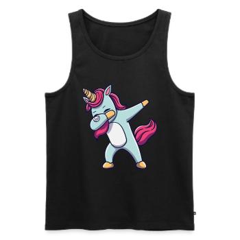 Dab Dabbing Licorne Dabbing Danse de la licorne - Débardeur bio Premium Homme - noir - Devant - AI Model Male 178 light (178cm)