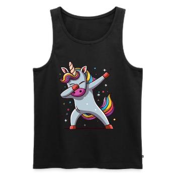 Dab Dabbing Licorne Dabbing Danse de la licorne - Débardeur bio Premium Homme - noir - Devant - AI Model Male 178 light (178cm)