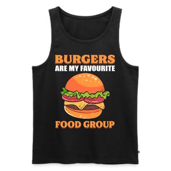 Burgers Are My Favourite Food Group Hamburger - Men's Premium Organic Tank Top - black - Front - AI Model Male 178 light (178cm)