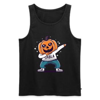 Pumpkin Dabbing Dab Pumpkin Dance Halloween Tendance Halloween - Débardeur bio Premium Homme - noir - Devant - AI Model Male 178 light (178cm)