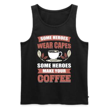 Manche Helden tragen Umhänge Manche Helden machen - Männer Premium Bio Tank Top - Schwarz - Vorne - Michal (187cm)
