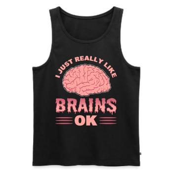 I Just Really Like Brains OK Neuroscience - Men's Premium Organic Tank Top - black - Front - AI Model Male 178 light (178cm)