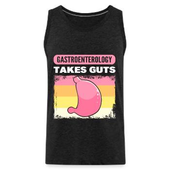 La gastroentérologie a besoin d’intestins gastroentérologue - Débardeur bio Premium Homme - charbon - Devant - Alexander (188cm)