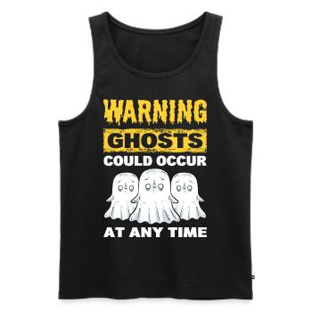 Warning Ghosts Could Occur At Any Time Ghost - Men's Premium Organic Tank Top - black - Front - Michal (187cm)