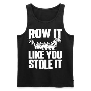 Funny Dragon Boat Racing Paddle - Men's Premium Organic Tank Top - black - Front - Michal (187cm)