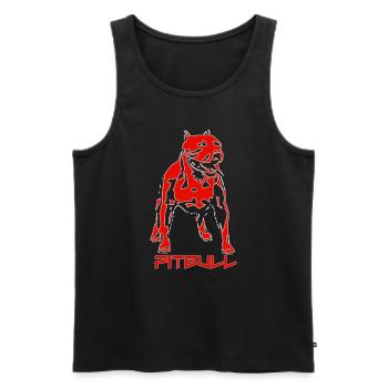 Pitbull - Men's Premium Organic Tank Top - black - Front - Michal (187cm)