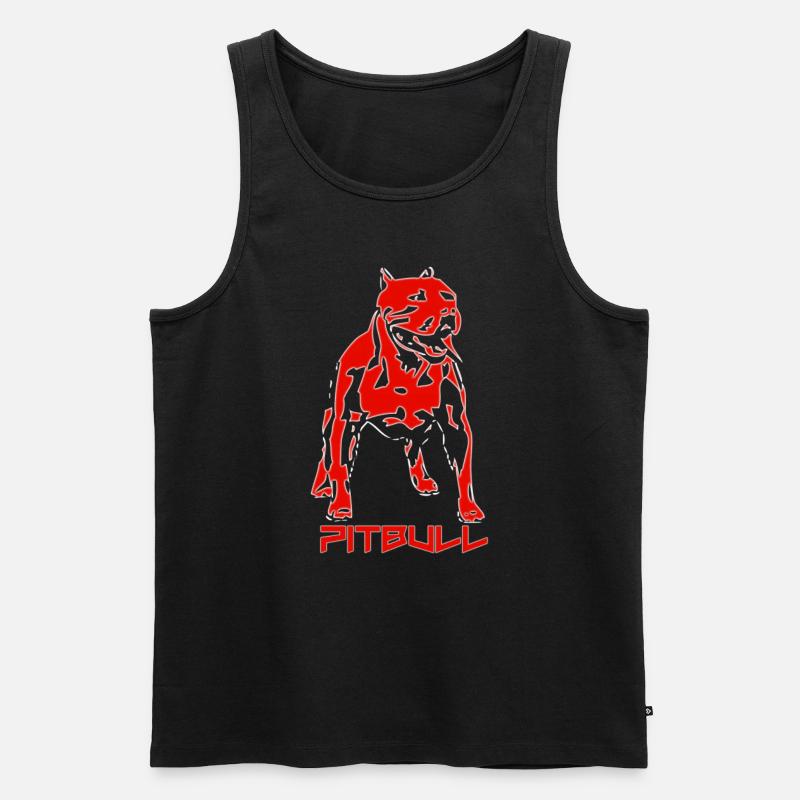 Pitbull - Männer Premium Bio Tank Top - Schwarz