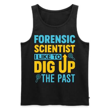 Funny scientific investigator - Men's Premium Organic Tank Top - black - Front - AI Model Male 178 light (178cm)