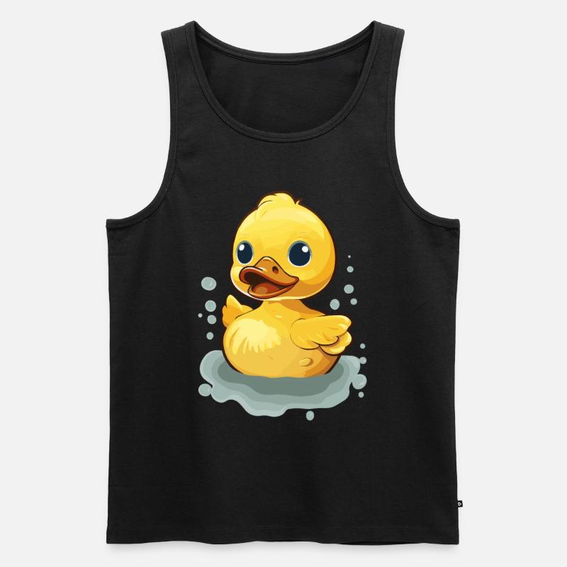 Gelbe Gummiente Badeente - Männer Premium Bio Tank Top - Schwarz