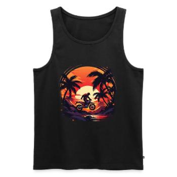 Motocross Dirtbike - Männer Premium Bio Tank Top - Schwarz - Vorne - AI Model Male 178 light (178cm)