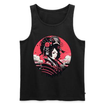 Asian 80s Japanese Retro Samurais Samurai - Men's Premium Organic Tank Top - black - Front - Michal (187cm)