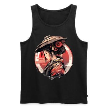 Asie 80s Samouraï Rétro Japonais Samouraï - Débardeur bio Premium Homme - noir - Devant - AI Model Male 178 light (178cm)