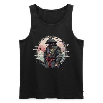 Asia 80s Japanese Retro Samurai Samurai - Men's Premium Organic Tank Top - black - Front - Michal (187cm)