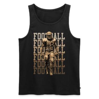 Idée cadeau de sport de joueur rétro de football américain - Débardeur bio Premium Homme - noir - Devant - Michal (187cm)