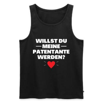 Willst Du Meine Patentante Werden - Männer Premium Bio Tank Top - Schwarz - Vorne - Michal (187cm)