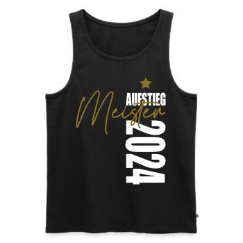 Meister 2024 Aufstiegstrikot Aufstieg 24 - Männer Premium Bio Tank Top - Schwarz - Vorne - Michal (187cm)
