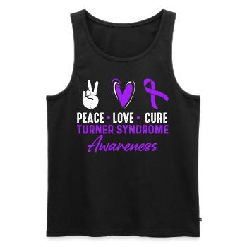 Mois de la sensibilisation au syndrome de Turner de Peace Love Cure - Débardeur bio Premium Homme - noir - Devant - Michal (187cm)