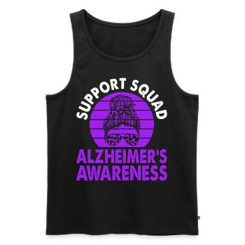 Support Squad Alzheimer's Awareness Month Purple - Men's Premium Organic Tank Top - black - Front - Michal (187cm)