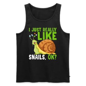Snail lovers as well as snail owners, sluggish - Men's Premium Organic Tank Top - black - Front - AI Model Male 178 light (178cm)