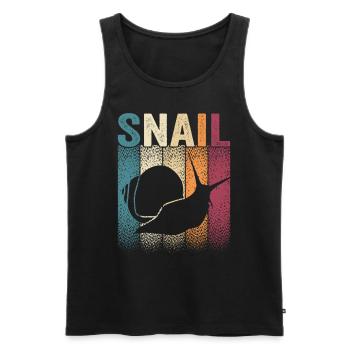 Snail Lover Retro Snail Owner Sluggish - Men's Premium Organic Tank Top - black - Front - AI Model Male 178 light (178cm)