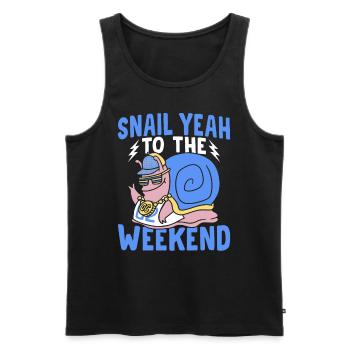 Snails Lovers Snail Yes to the weekend - Men's Premium Organic Tank Top - black - Front - Michal (187cm)