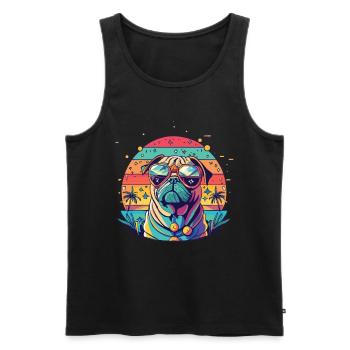 Mops Mops Hund Mops Geschenke Mops Sonnenbrille - Männer Premium Bio Tank Top - Schwarz - Vorne - AI Model Male 178 light (178cm)