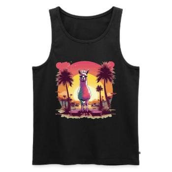 alpaca - Men's Premium Organic Tank Top - black - Front - Michal (187cm)