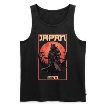 Asian 80s Japanese Retro Samurais Samurai - Men's Premium Organic Tank Top - black - Front - Michal (187cm)