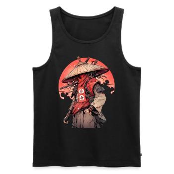 Asia 80s Japanese Retro Samurai Samurai - Men's Premium Organic Tank Top - black - Front - Michal (187cm)