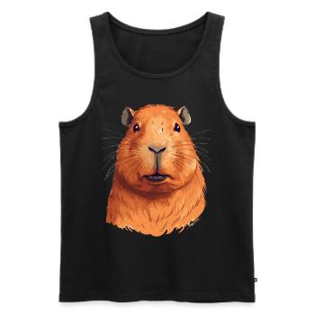 Capybara in Nature Wasserschwein - Männer Premium Bio Tank Top - Schwarz - Vorne - Michal (187cm)